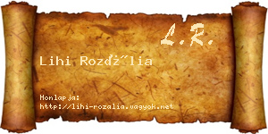 Lihi Rozália névjegykártya